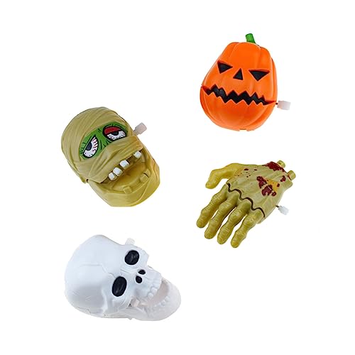 BESTonZON 4 Stück Kreative Aufziehspielzeuge für Halloween Teiliges Set mit Gruseln Hand Kürbis und Skelettkopf als Mitgebsel für Kinderpartys und Schulbelohnungen BESTonZON 4 Stück Kreative Aufziehspielzeuge für Halloween Teiliges Set mit Gruseln Hand Kürbis und Skelettkopf als Mitgebsel für Kinderpartys und Schulbelohnungen von BESTonZON