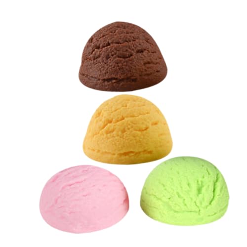 BESTonZON 4 Stück Künstliche Eiscreme Bälle Realistische Fake Food Modelle für Fotografie und Dekoration Wiederverwendbare Eiscreme für Zuhause und Events von BESTonZON