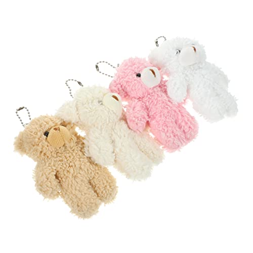 BESTonZON 4 Stück Kuschelige Mini Bär Schlüsselanhänger Plüsch Anhänger für Taschen und Rucksäcke als Dekoration für Hochzeiten Geburtstagsfeiern und BESTonZON 4 Stück Kuschelige Mini Bär Schlüsselanhänger Plüsch Anhänger für Taschen und Rucksäcke als Dekoration für Hochzeiten Geburtstagsfeiern und von BESTonZON