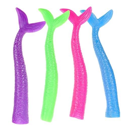 BESTonZON 4 Stück Merman Finger Puppe Fingerspitzen-meerjungfrau- Meerjungfrauenschwanzpuppen Meerjungfrau Handpuppen Fingerpuppe Für Fingerspielzeug Für von BESTonZON