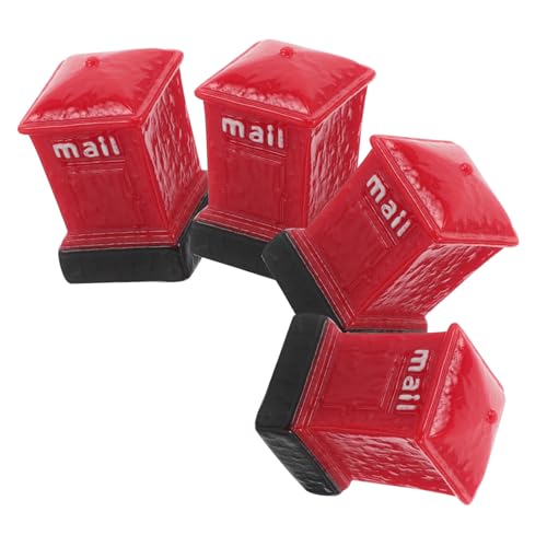 BESTonZON 4 Stück Mikro Landschafts E Mail Briefkasten Heimdekor Miniaturen Puppenhaus Zubehör Mini Sachen Lustiges Kleine Ornamente Kleines Hauszubehör Mini Hausmöbel Rotes Harz von BESTonZON