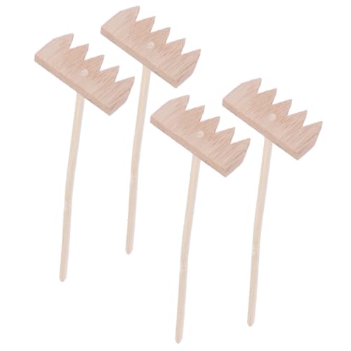 BESTonZON 4 Stück Mini Bambus Rechen Sandglättungswerkzeug für Mikro Gartengestaltung Leichtes Zen Sandspielzeug für Pottpflanzen und Sandtisch Tragbar und Stressabbauend BESTonZON 4 Stück Mini Bambus Rechen Sandglättungswerkzeug für Mikro Gartengestaltung Leichtes Zen Sandspielzeug für Pottpflanzen und Sandtisch Tragbar und Stressabbauend von BESTonZON