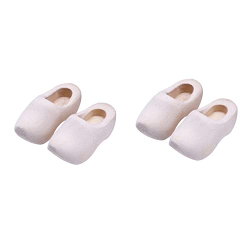 BESTonZON 4 Stück Mini Holländische Holzschuhe Mini-high-Heel-Schuhe Mini-fingerschuhe Miniaturschuhe Zum Basteln Mini-Turnschuhe Sammlerschuhe Miniatur Miniaturen Hausschuhe von BESTonZON