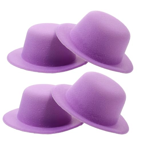 BESTonZON 4 Stück Mini-Hut Mini-Zylinder Miniaturhüte individuelle Mütze Geburtstagshut Paillettenhut dekorative Minihüte kleine Hüte Foto-Requisite für Bastelhüte DIY Tops Hut Eva Violett von BESTonZON