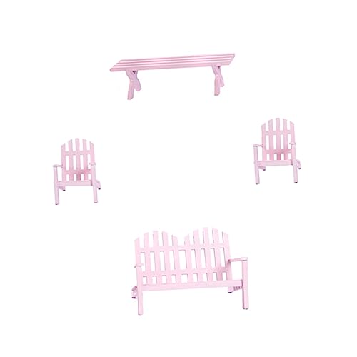 BESTonZON Miniatur-szenenmodell-schmuck Maßstab 1:12 Jungen- und Mädchenpark-Tisch- und Stuhlset Miniatur-Tisch-/stuhlmodell von BESTonZON