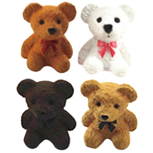 BESTonZON 4 Stück Mini-bär Spielzeuge Dekorativer Kleiner Bär Minibären Kleines Kleine Bären Auto Kleine Bärenfiguren Kleine Entzückende Bären Mini-hausbär-Ornamente Plastik von BESTonZON