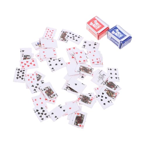 BESTonZON 4 Stück Mini-pokerkarte Aus Papier Kartenspiel Spielen Brettspiel-Poker Kleiner Pokerkarten Kartenspielen Daumen Schachbrett Reisen von BESTonZON
