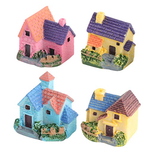 BESTonZON 4 Stück Miniatur-Häuser aus Harz, 3 x 2,5 x 2 cm, Mikro-Landschaftsdekoration, DIY Mini-Haus Bonsai Bastelset für Gärten und Handwerk BESTonZON 4 Stück Miniatur-Häuser aus Harz, 3 x 2,5 x 2 cm, Mikro-Landschaftsdekoration, DIY Mini-Haus Bonsai Bastelset für Gärten und Handwerk von BESTonZON