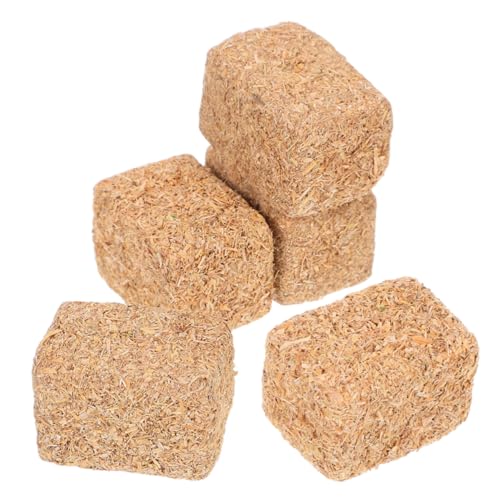 BESTonZON 4 Stück Miniatur Heuballen Realistische Mini Strohballen für Puppenhaus Herbstdekoration Stapelbar Detailgetreu für Garten und DIY Herbstprojekte Halloween Geeignet von BESTonZON