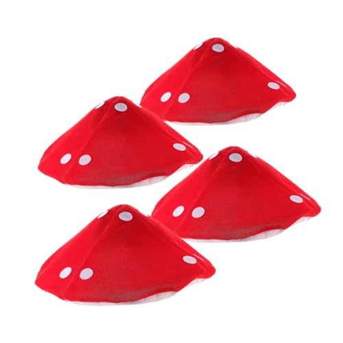 BESTonZON 4 Stück Partyhut Runder Kopfanhänger Kopfbedeckung Hut Accessoires Hut Tierhut Hut Prop-hut Partyhüte Für Kleinkinder Zubehör Verkleiden Hüte Pilzhut Stoff Rot von BESTonZON