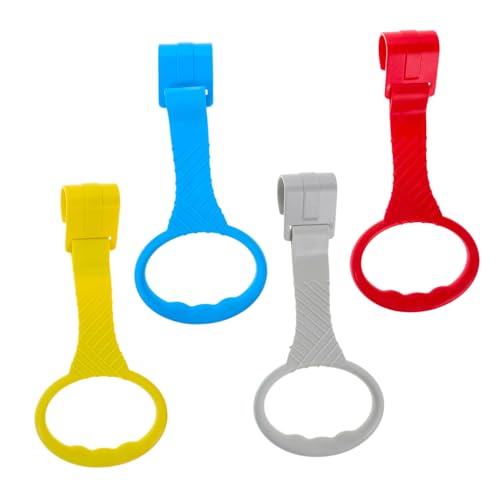 BESTonZON 4 Stück Pull Up Ringe aus Robustem Multifunktionale Lauflernhilfe und Laufgitter Ringe für Junge Mädchen Rot Blau Gelb Einfach zu Befestigen Fördert Gleichgewicht und Koordination von BESTonZON
