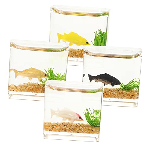 BESTonZON 4stücke Miniatur Fisch Tank Deko Realistische Miniatur Aquarien Modelle Für Puppenhaus Tiny House Dekorationen Für Landschaftsprojekte BESTonZON 4stücke Miniatur Fisch Tank Deko Realistische Miniatur Aquarien Modelle Für Puppenhaus Tiny House Dekorationen Für Landschaftsprojekte von BESTonZON