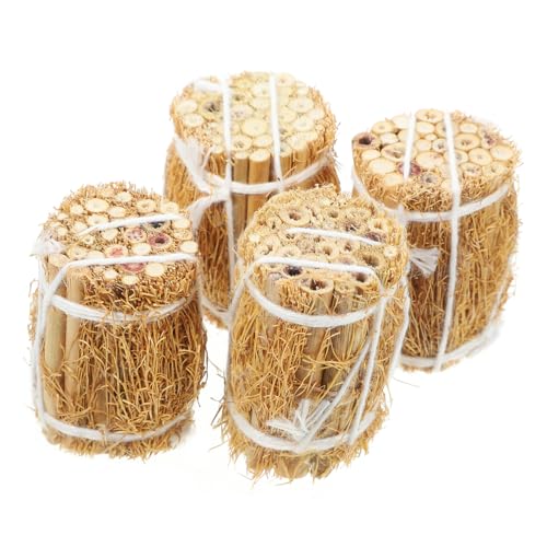 BESTonZON Miniatur Heuballen Für Puppenhaus Mini Dekoration 4 Stück Handgefertigtes Holzspielzeug BESTonZON Miniatur Heuballen Für Puppenhaus Mini Dekoration 4 Stück Handgefertigtes Holzspielzeug von BESTonZON