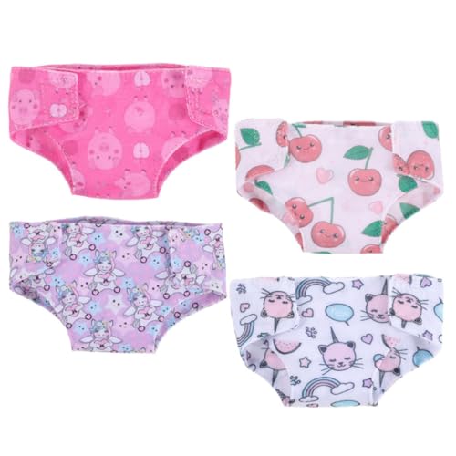 BESTonZON 4 Stück Puppenkleidung Puppe kostüm Babypuppe Mini-Puppen Höschen Wiederverwendbare Puppenhöschen Puppenunterwäsche vortäuschen Puppe Unterhose Stoff von BESTonZON