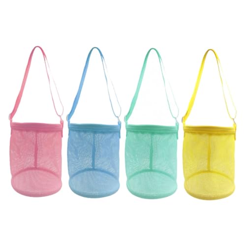 BESTonZON 4 Stück Rucksack Netzbeutel Zum Sammeln Von Muscheln Sandentferner Für Strand Strandnetz-spielzeugtasche Zusammenklappbarer Strandeimer Leichte Strandtasche Shell-Tasche Schleife BESTonZON 4 Stück Rucksack Netzbeutel Zum Sammeln Von Muscheln Sandentferner Für Strand Strandnetz-spielzeugtasche Zusammenklappbarer Strandeimer Leichte Strandtasche Shell-Tasche Schleife von BESTonZON