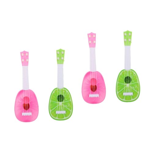 BESTonZON 4 Stück Saiten Mini-Gitarre Kinderspielzeug kinderinstrumente Kleinkindgitarre für 3 jährige Mini-Ukulele-Instrument aus Kunststoff Musikinstrumente Spielzeuge Minigitarren Obst von BESTonZON