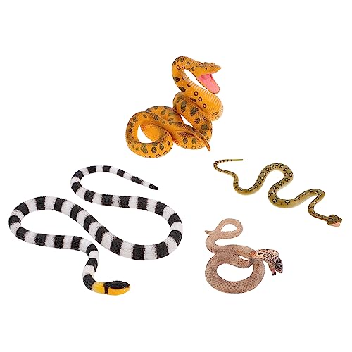 BESTonZON 4 Stück Schlangenmodell Gefälscht Falsche Schlange Desktop-Dekorationen Halloween-Party-Requisiten PVC BESTonZON 4 Stück Schlangenmodell Gefälscht Falsche Schlange Desktop-Dekorationen Halloween-Party-Requisiten PVC von BESTonZON