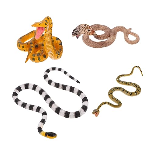 BESTonZON 4stücke Realistische Schlangen Spielzeuge Lifelike Amphibien Modelle Für Lernspielzeug Und Tischdekoration Für Halloween Und Streichideen von BESTonZON