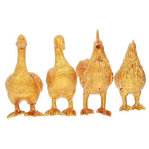 BESTonZON 4 Stück Simulationstiermodell Goldene Tierstatue Wasserspielzeug Für Nutztiere Figuren Bauernspielzeug Tierspielzeug Für Henne Figur Gans Plastik BESTonZON 4 Stück Simulationstiermodell Goldene Tierstatue Wasserspielzeug Für Nutztiere Figuren Bauernspielzeug Tierspielzeug Für Henne Figur Gans Plastik von BESTonZON