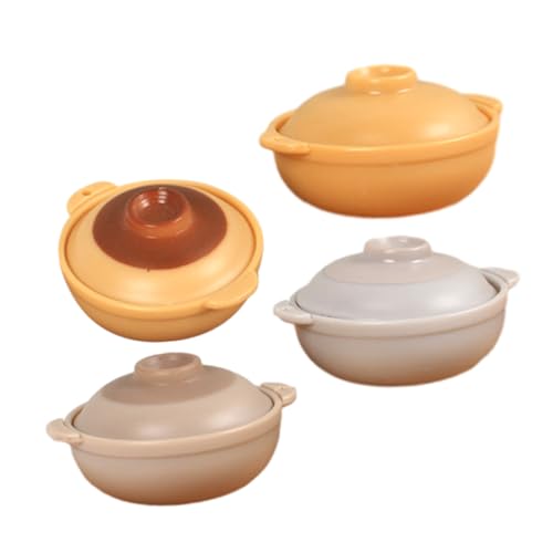 BESTonZON 4 Stück Simuliertes Reisbacken Kleines Kochgeschirr Blechbackgeschirr Kochen Küche Mini Topf Modell Szenenlayout Requisiten Simuliertes Mini Geschirr Mini Auflauf von BESTonZON