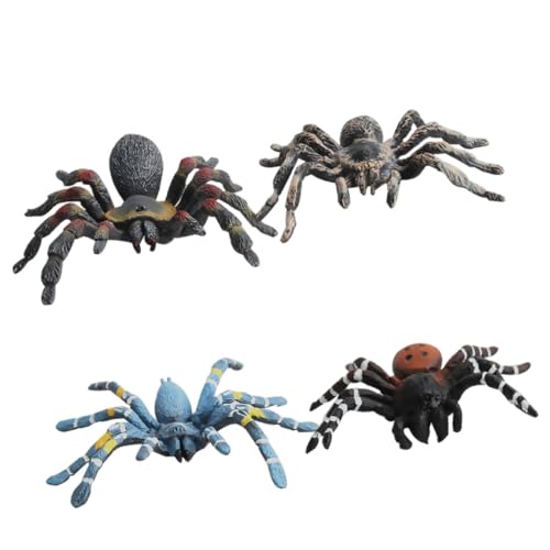 BESTonZON 4 Stück Spinnenmodell kinderspielzeug für kinderknallzeug Fake Spider Model Toys Halloween beängstigend Simulationsspinne Schwierige Requisiten von BESTonZON