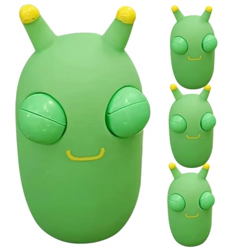 BESTonZON 4 Stück Squeeze Bug interaktives kinderspielzeug Sensory Toy Children Toys Fantasie Safe Toy Ball drücken kleines Stressspielzeug Zappelwurm PVC Green von BESTonZON