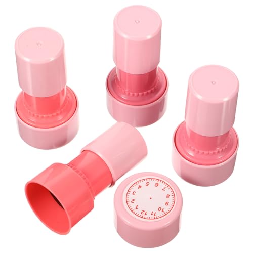BESTonZON 4-teiliges Stempelset Für Kinder Visuelles Timer-Set Uhr-stempelspielzeug Selbstfärbende Uhrmuster-Stempel Zum Lernen Der Zeit von BESTonZON