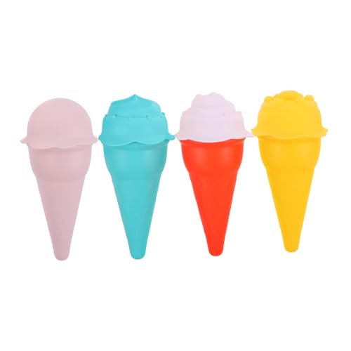 BESTonZON 4 Stück Strandspielzeug Strandutensilien Für Kleinkinder Sandspielzeug Graben Sandformen Für Eiscreme Außenspielzeug Eiscreme-sandspielzeug Sand-eistüte Plastik von BESTonZON