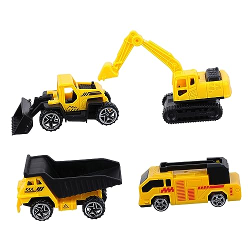 BESTonZON 4 Stück Technisches Fahrzeug Hausauto Kinderauto Außerhalb Kinderspielzeug Auto Outdoor-kinderspielzeug Autospielzeug Yellow Plastik von BESTonZON