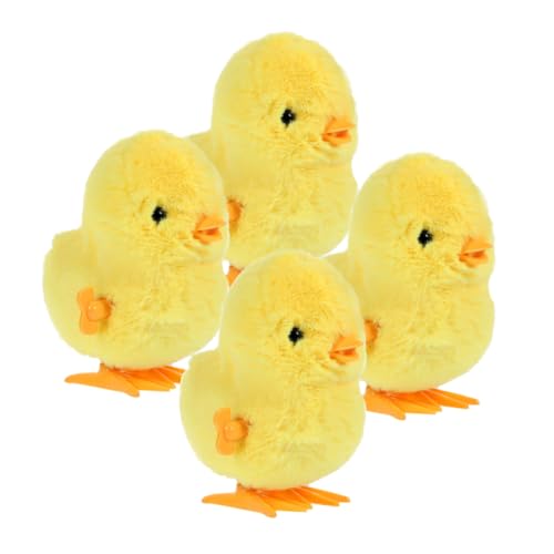 BESTonZON 4 Stück Teiliges Aufziehspielzeug Küken aus Plüsch Niedliche Springküken für Fördert Geschicklichkeit und Intelligenz als Ostergeschenk und Partygefälligkeiten von BESTonZON