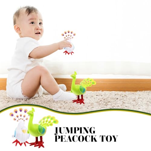 BESTonZON 4 Stück Teiliges Aufziehspielzeug Wind up Springender Pfau Tiermotiv Kreatives Lernspielzeug für Jungen Mädchen von BESTonZON