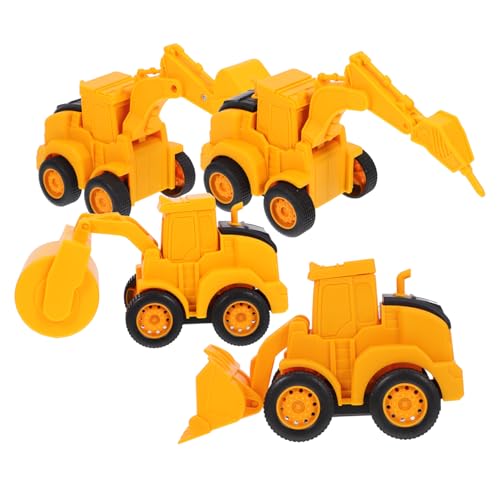 BESTonZON 4 Stück Teiliges Baufahrzeug Spielset Realistische Modellfahrzeuge Kleine Baumaschinen zum Detailgetreue Nachbildung für Kreatives Sandspiel und Fantasievolles Bauen von BESTonZON