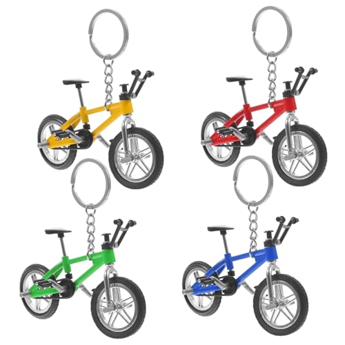 BESTonZON 4 Stück Teiliges Bike Modell Schlüsselanhänger im Retro Stil Handgefertigte Mountainbike Modelle Deko und für Fahrradliebhaber von BESTonZON