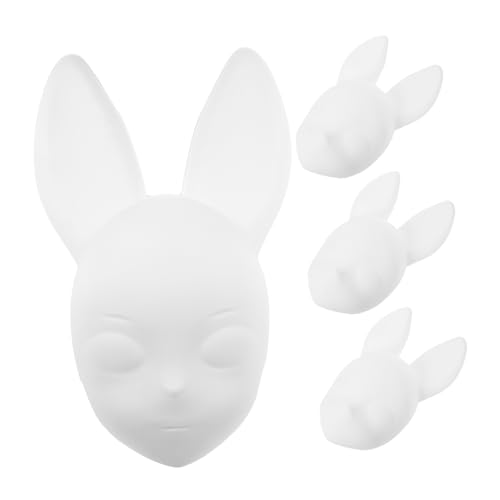 BESTonZON 4 Stück Teiliges DIY Hasen Gesichtsmaske Unbemalte Weiße Cosplay Masken Lange Ohren zum Basteln und Bemalen Geeignet für Halloween Maskenball Karneval und Fasching BESTonZON 4 Stück Teiliges DIY Hasen Gesichtsmaske Unbemalte Weiße Cosplay Masken Lange Ohren zum Basteln und Bemalen Geeignet für Halloween Maskenball Karneval und Fasching von BESTonZON