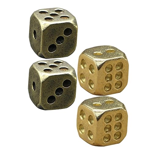 BESTonZON 4 Stück Teiliges Dekorative Würfel aus Messing Vintage Brass Dice für Nachtclub Partys Kreative Bar Zubehör mit Feiner Gravur Zufällige Farben Langlebig und Tragbar BESTonZON 4 Stück Teiliges Dekorative Würfel aus Messing Vintage Brass Dice für Nachtclub Partys Kreative Bar Zubehör mit Feiner Gravur Zufällige Farben Langlebig und Tragbar von BESTonZON