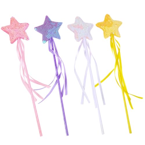 BESTonZON 4 Stück Teiliges Feenstab mit Glitzerndem Stern Leuchtende Partyzubehör für Mädchen Cosplay Party Requisiten Bunte Accessoires für Kostüme und Verkleidungen BESTonZON 4 Stück Teiliges Feenstab mit Glitzerndem Stern Leuchtende Partyzubehör für Mädchen Cosplay Party Requisiten Bunte Accessoires für Kostüme und Verkleidungen von BESTonZON