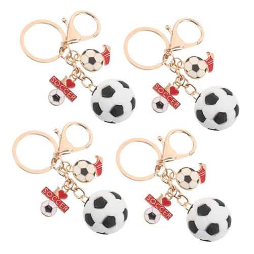 BESTonZON 4 Stück Teiliges Fußball Schlüsselanhänger für Jungen Leichte Kompakte Sportanhänger als Partygeschenke und Schultütenfüllung für Fußballfans von BESTonZON