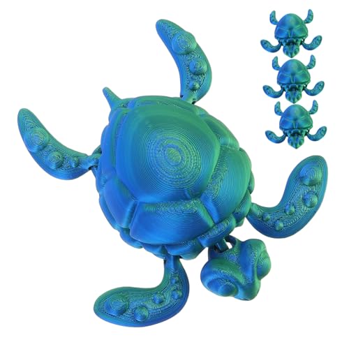 BESTonZON 4 Stück Teiliges Gedruckte Meeresschildkröten Modelle mit Beweglichen Gelenken Kreative Miniaturfiguren zur Dekoration von Schreibtisch und Kinderzimmer Interaktives Lernspielzeug von BESTonZON