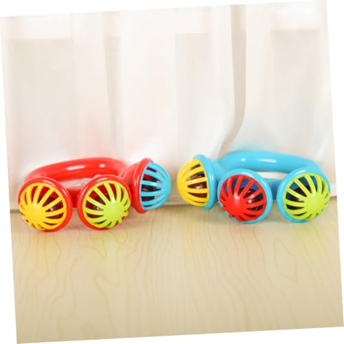 BESTonZON 4 Stück Teiliges Handglöckchen Bunte Mini Jingle Bells als Musikalisches Lernspielzeug und Beruhigungsspielzeug für Junge Mädchen Jahre Fördert Rhythmusgefühl und Zufällige Farbe von BESTonZON