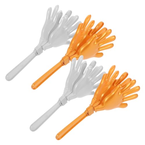 BESTonZON 4 Stück Teiliges Handklappern aus Robustem Kunststoff Langlebige Party Lärmmacher in Gold und Silber Leichte Tragbare Jubelgeräte für Sportveranstaltungen Geburtstagsfeiern und BESTonZON 4 Stück Teiliges Handklappern aus Robustem Kunststoff Langlebige Party Lärmmacher in Gold und Silber Leichte Tragbare Jubelgeräte für Sportveranstaltungen Geburtstagsfeiern und von BESTonZON