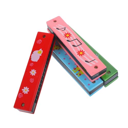 BESTonZON 4 Stück Teiliges Holzmundharmonikas für Lerninstrumente Bunte Anfänger Spielzeugmusikinstrumente für Schule Party Performance BESTonZON 4 Stück Teiliges Holzmundharmonikas für Lerninstrumente Bunte Anfänger Spielzeugmusikinstrumente für Schule Party Performance von BESTonZON
