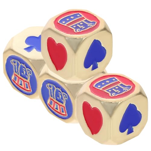BESTonZON 4 Stück Teiliges Metall Poker Würfel Runde Ecke Spielwürfel für Bar Club und Partys Lustige Spielaccessoires für Gesellschaftsspiele und Ktv Dekoration von BESTonZON