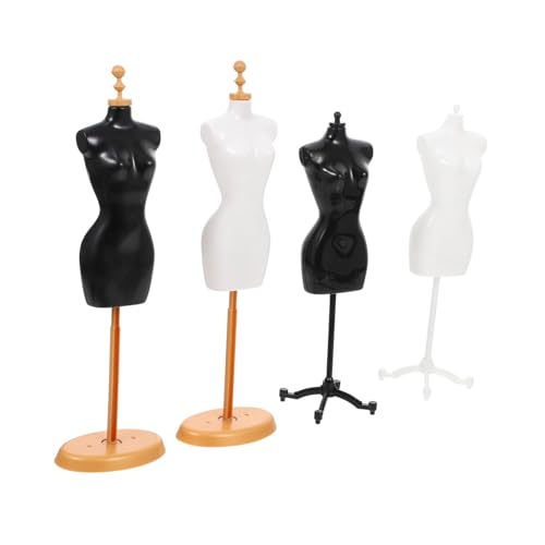 BESTonZON 4 Stück Teiliges Mini Puppenkleiderständer aus Robustem Kunststoff Sicher Glatte Oberfläche für Puppenhaus Miniatur Kleidungspräsentation Vielseitiger Puppenhalter für Kleine von BESTonZON