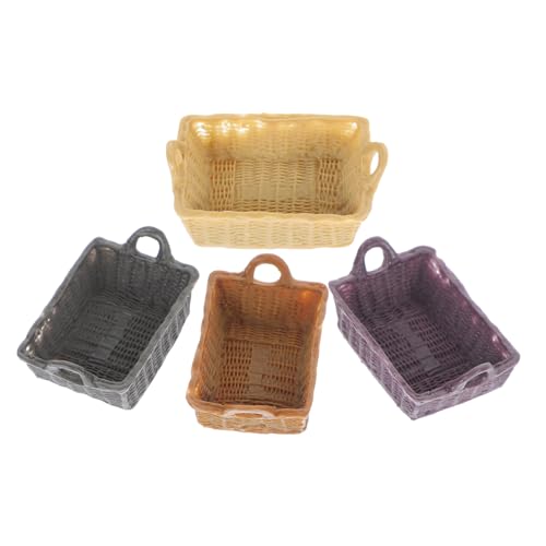BESTonZON 4 Stück Teiliges Miniatur Puppenhaus Korbset aus Langlebigem Resin Handgeflochtene Mini Brot Körbe Dekorativ und Funktional für Puppenhausmöbel DIY BESTonZON 4 Stück Teiliges Miniatur Puppenhaus Korbset aus Langlebigem Resin Handgeflochtene Mini Brot Körbe Dekorativ und Funktional für Puppenhausmöbel DIY von BESTonZON