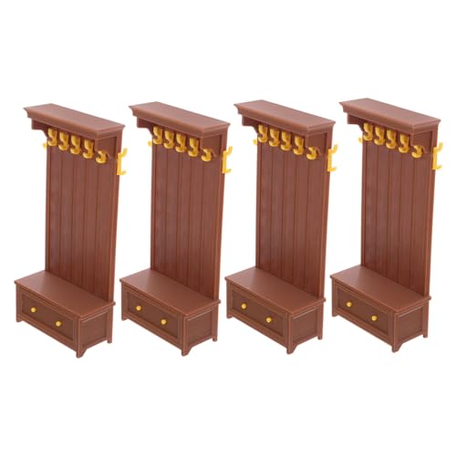 BESTonZON 4stücke Puppenhaus Mini Schrank Regal Miniatur Puppenhausmöbel Vintage-Design Aufbewahrungslösung Für Mini-Haus Mikroszene Möbel Spielzeug Dekoration von BESTonZON