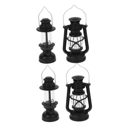 BESTonZON 4stücke Miniatur-Retro-petroleumlampen Für Puppenstuben Mikro-Szene-Ornamente Kleine Öllaternen Langlebiges Design Realistischer Leuchteffekt von BESTonZON