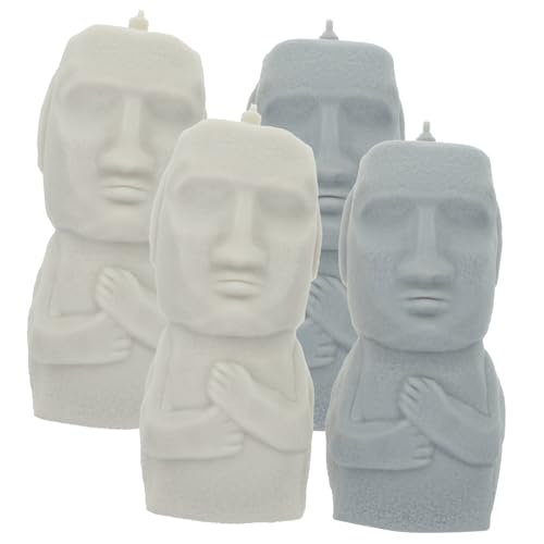 BESTonZON 4 Stück Teiliges Moai Squeeze mit Sandfüllung Stressabbauendes Handspielzeug Weiche Dehnbare Druckbälle zur Entspannung Durchblutung Geeignet für Erwachsene Zufällige Farbe von BESTonZON