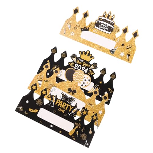 BESTonZON 4 Stück Teiliges Neujahrs Partyhut Leichte und Langlebige Papier Kronen Festliche Foto Requisiten für Silvesterfeier Sichere Materialien Klassische Kronenform für Fröhliche BESTonZON 4 Stück Teiliges Neujahrs Partyhut Leichte und Langlebige Papier Kronen Festliche Foto Requisiten für Silvesterfeier Sichere Materialien Klassische Kronenform für Fröhliche von BESTonZON