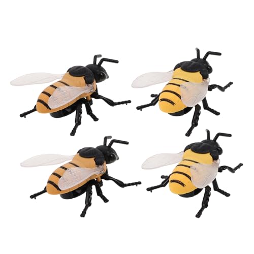 BESTonZON 4 Stück Teiliges Wind-up Realistische Kleine Bienenfiguren Interaktives Insektenmodell ohne Batterie als Halloween-deko und Pädagogisches für Erwachsene BESTonZON 4 Stück Teiliges Wind-up Realistische Kleine Bienenfiguren Interaktives Insektenmodell ohne Batterie als Halloween-deko und Pädagogisches für Erwachsene von BESTonZON