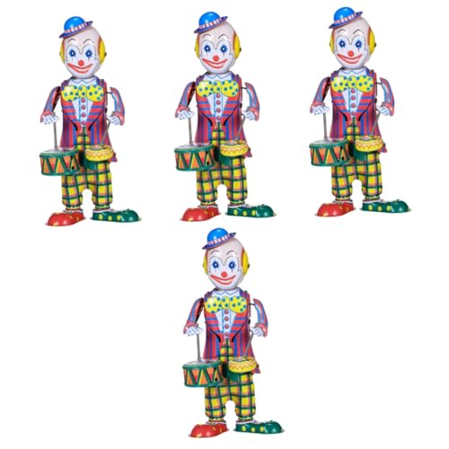 BESTonZON 4 Stück Uhrwerkspielzeug Springspielzeug Clownspielzeug für Kinder Kinderspielzeug Kinder Spielzeug Spielzeuge Haargummis Clown-Dekor Karneval gefallen Jahrgang schmücken Ornamente von BESTonZON